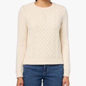 Nautica Women's Long Sleeve Anchor Crewneck Sweater white swan